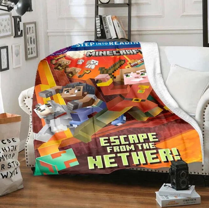 Minecraft Escape From The Nether Blanket For Sofa