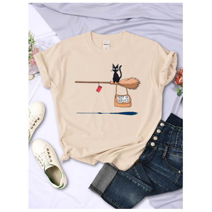 Cute Cat Not In Service Comics Tshirt Fashion - DUGO