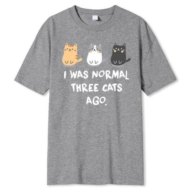 I Was Normal Three Cats Ago Prints Men Tshirt