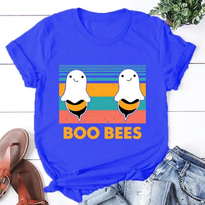 Funny Boo Bees Print Tshirts Fashion