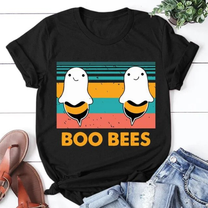 Funny Boo Bees Print Tshirts Fashion