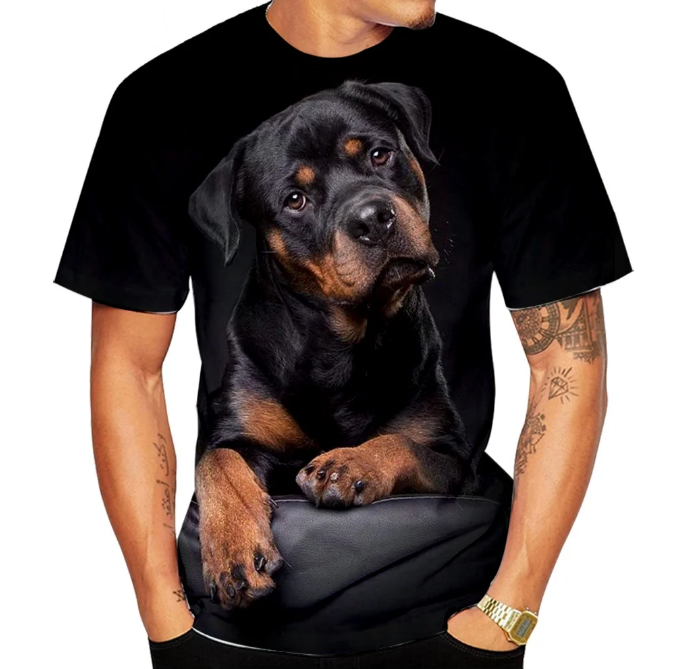 Cute Pet Dog Rottweiler 3D Printing Tshirt