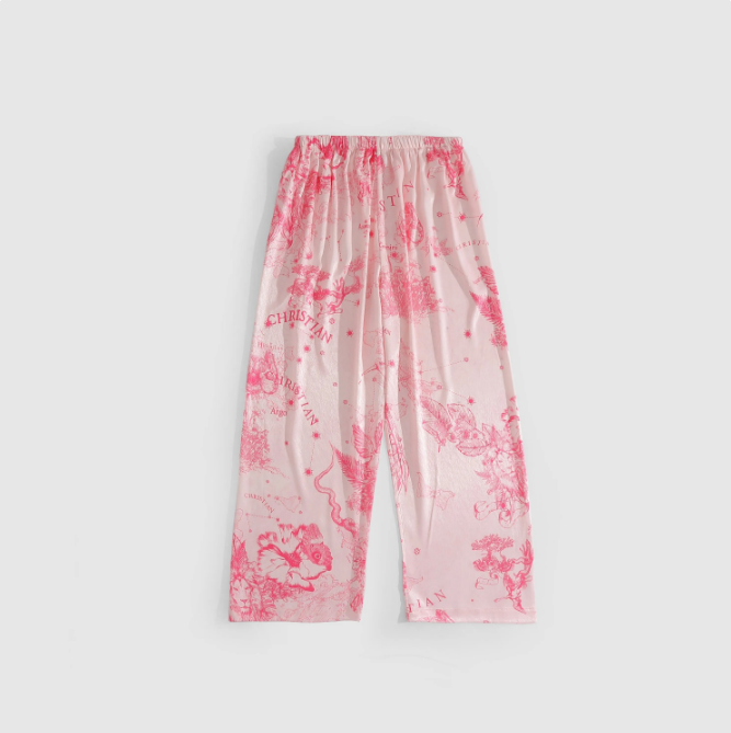 Pink Letter Printed Women Pajama Set