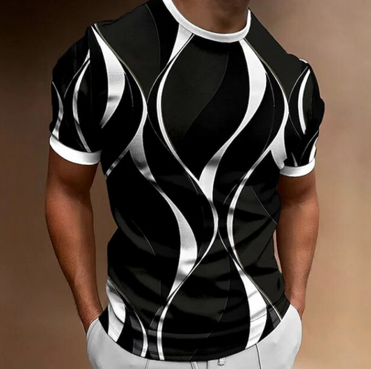 Men Tshirt 3D Striped