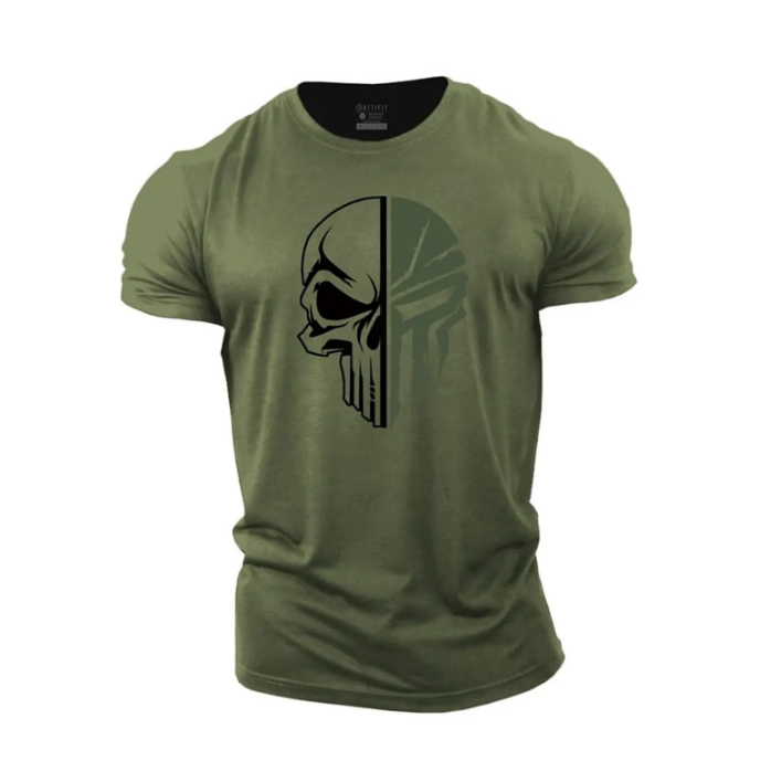 Tshirt For Men 3D Print Military Skull