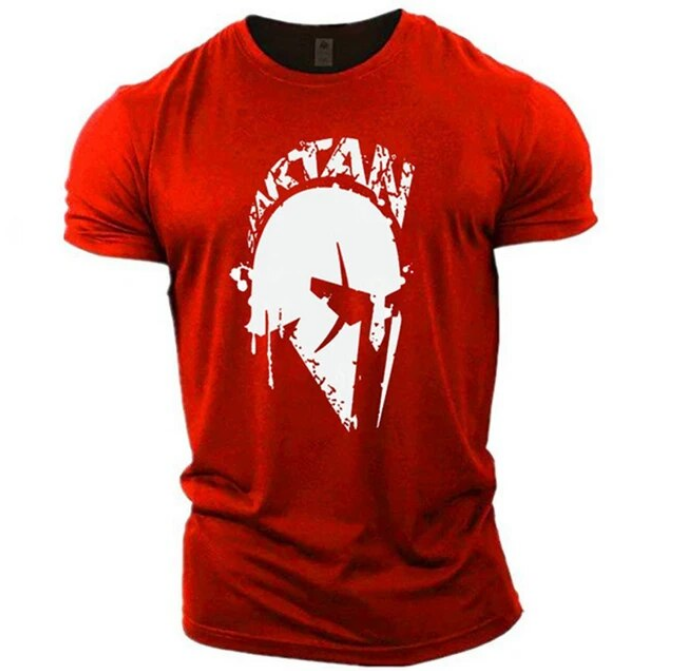 Vintage Men Short Sleeve Tshirt Spartan Knight 3D - DUGO