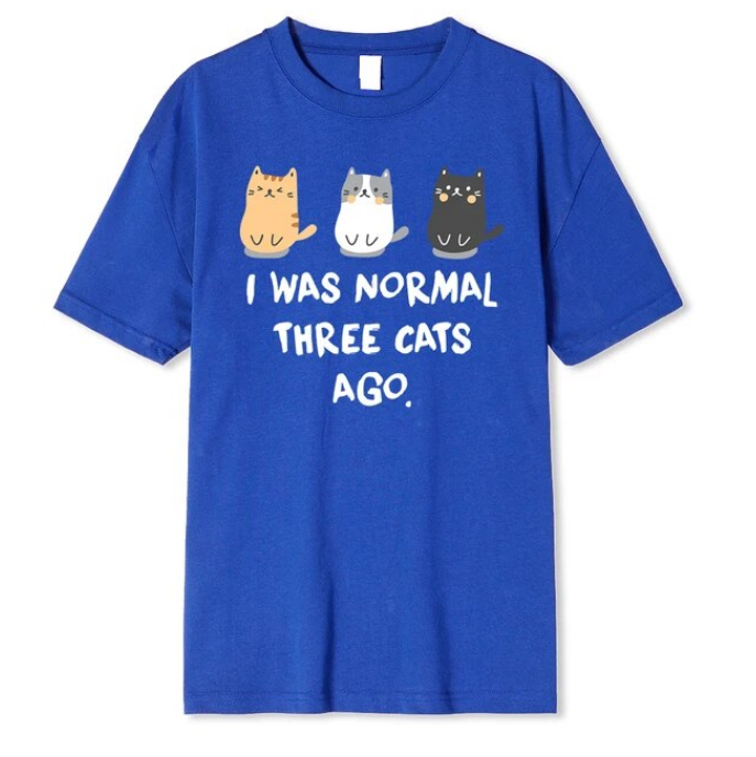 I Was Normal Three Cats Ago Prints Men Tshirt