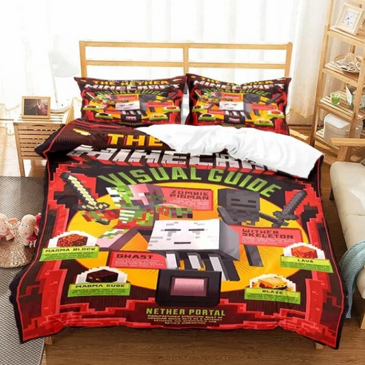 Minecraft Visual Guide Pattern Duvet Cover Bedding Set