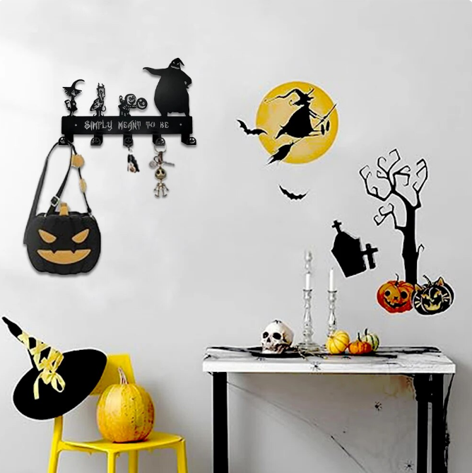 Hooks Black Metal Key Hooks Christmas Decor Wall