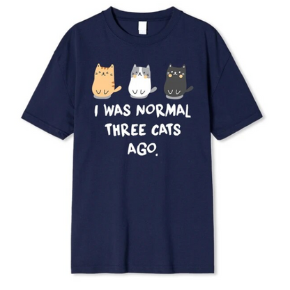 I Was Normal Three Cats Ago Prints Men Tshirt