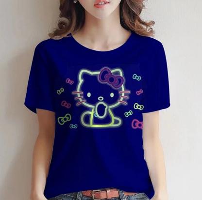 Hello Kitty Cotton Summer Loose Short Sleeve Tshirt