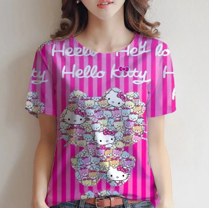 Hello Kitty Cotton Summer Loose Short Sleeve Tshirt