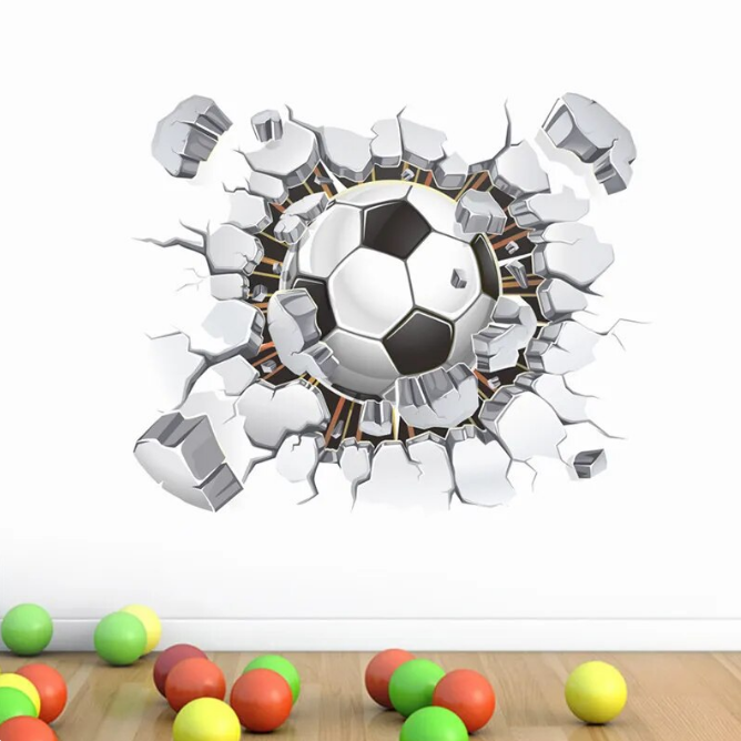 3D Football Soccer Wall Stickers For Kids