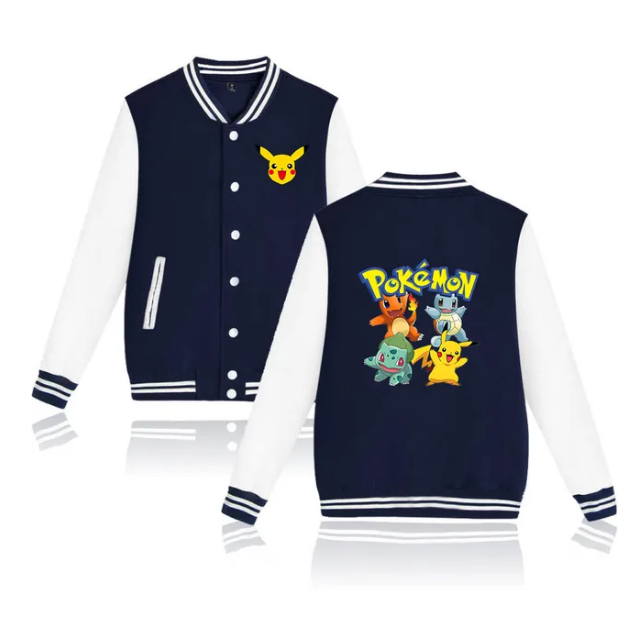 Baseball Jacket Pokemon Pikachu Streetwear Unique