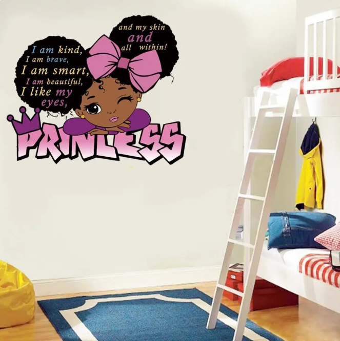 Big Eyes Cute Princess Wall Stickers 