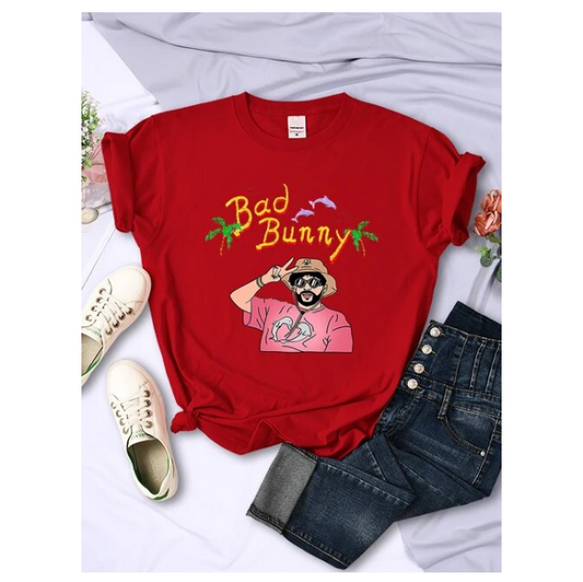 Beach Coconut Bad Bunny Holiday Style Design Women Tshirt