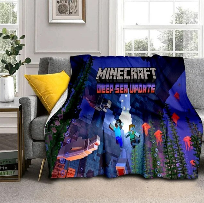 Blanket Minecraft Deep Sea Update Soft For Home Bedroom