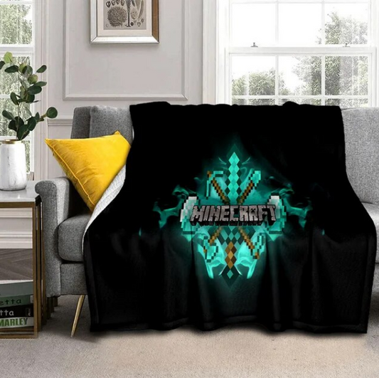 Minecraft Diamond Sweapon Soft Throw Blanket For Home Bedroom