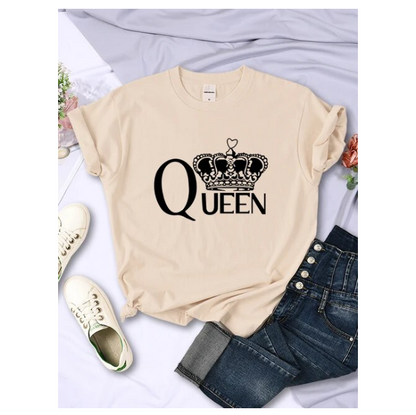 Queen Big Crown Printed Women Tshirts