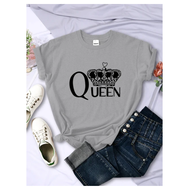 Queen Big Crown Printed Women Tshirts