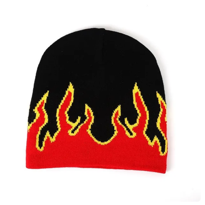 Flame Knit Hat Rap Hip Hop Fashion Sweater Hat Pullover