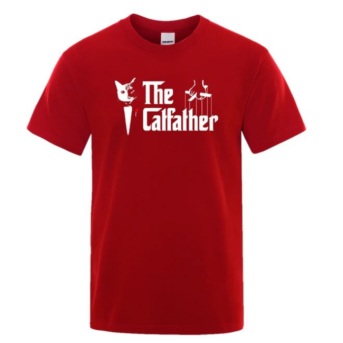 The Catfather Cat Printing Men Tees Shirts