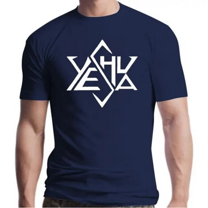 Yeshua Star Tetrahedron Of David Logo White Tshirt