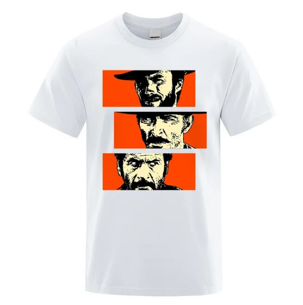 The Good the Bad and Ugly Blondie Angel Eyes Tuco Cowboy Tshirt