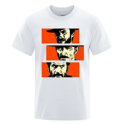 The Good the Bad and Ugly Blondie Angel Eyes Tuco Cowboy Tshirt