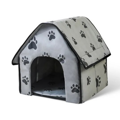 Pet House Portable Cat Dog Villa Footprint Pattern Cats Dogs