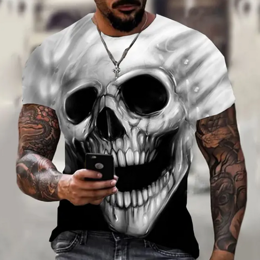 Men Tshirt Summer Fashion Skull