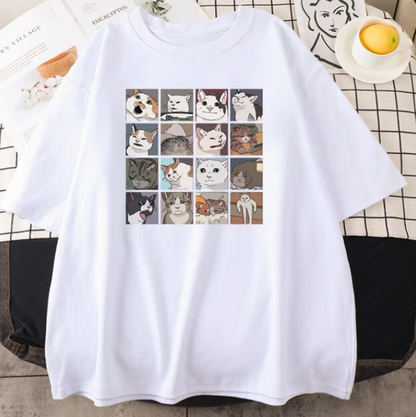 Meme Cats Puzzle Hoodie Harajuku Print Men TshirtMeme Cats Puzzle Hoodie Harajuku Print Men Tshirt