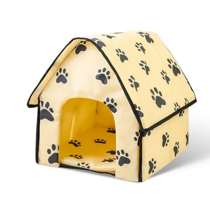 Pet House Portable Cat Dog Villa Footprint Pattern Cats Dogs