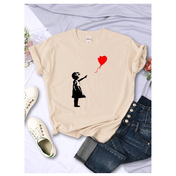 Let Fly Love Balloons Prints Womens Tshirt