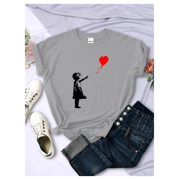 Let Fly Love Balloons Prints Womens Tshirt