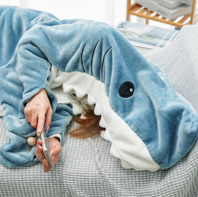 Cartoon Shark Sleeping Bag Pajamas Office Nap Shark