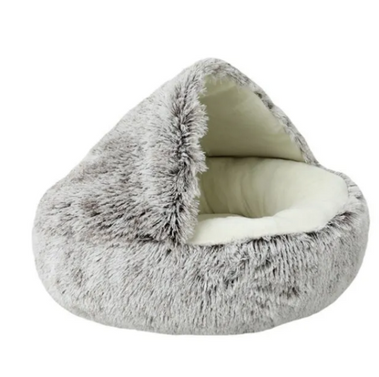 Soft Plush Pet Bed With Cover Round Cat