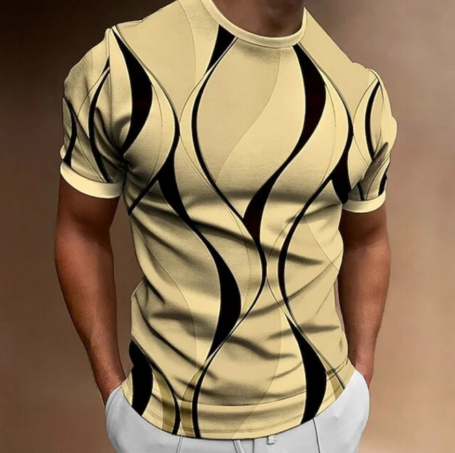 Men Tshirt 3D Striped