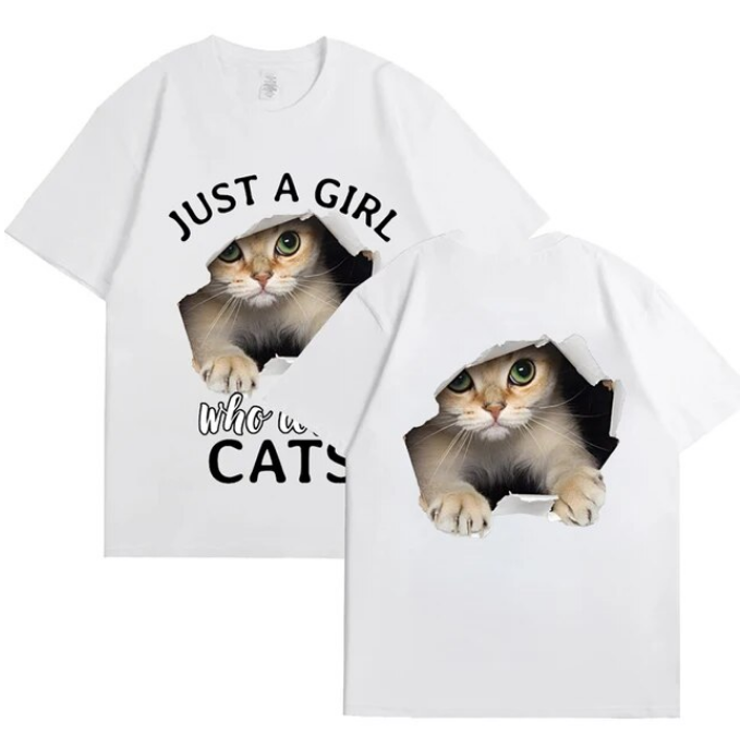 Tshirt Sweet Just A Girl Who Loves Cats Fashion