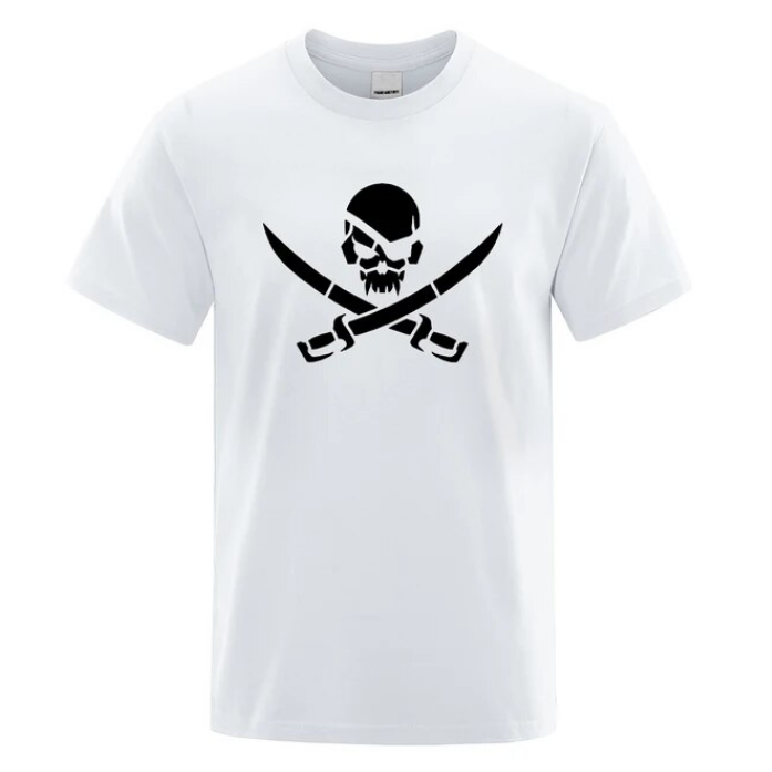 Pirate Skull Logo Funny Print Tshirts