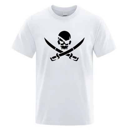 Pirate Skull Logo Funny Print Tshirts