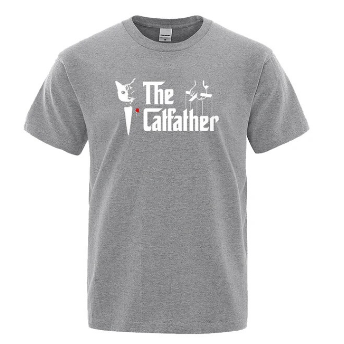 The Catfather Cat Printing Men Tees Shirts