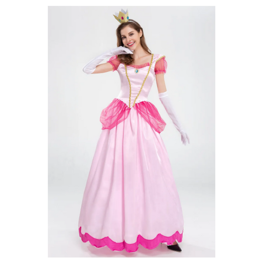 Princess Peach Costume Women Cosplay Party Halloween