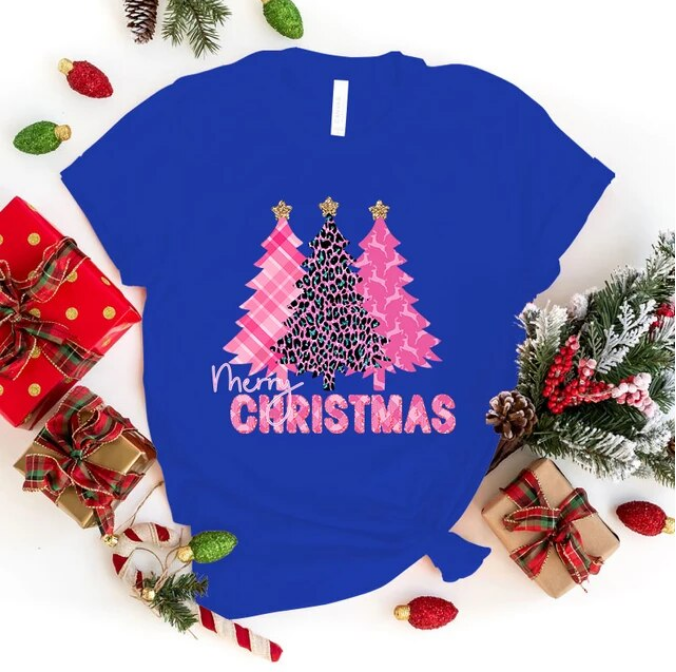 Funny Merry Christmas Tree Print Tshirt