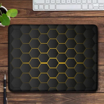 Abstract Black Hexagon Pattern Mouse Pad