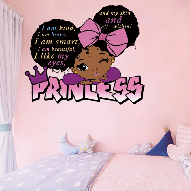 Big Eyes Cute Princess Wall Stickers 