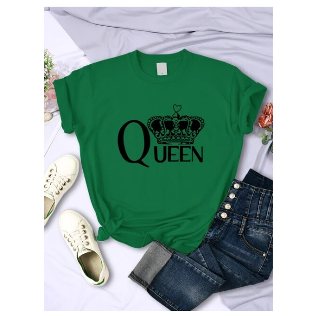 Queen Big Crown Printed Women Tshirts