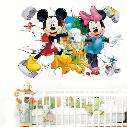 Cartoon Mickey Minnie Mouse Baby Home Decals Wall Stickers