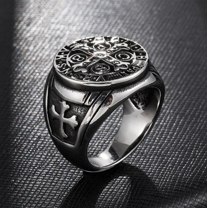 Ring Antique Silver Plated Metal Retro