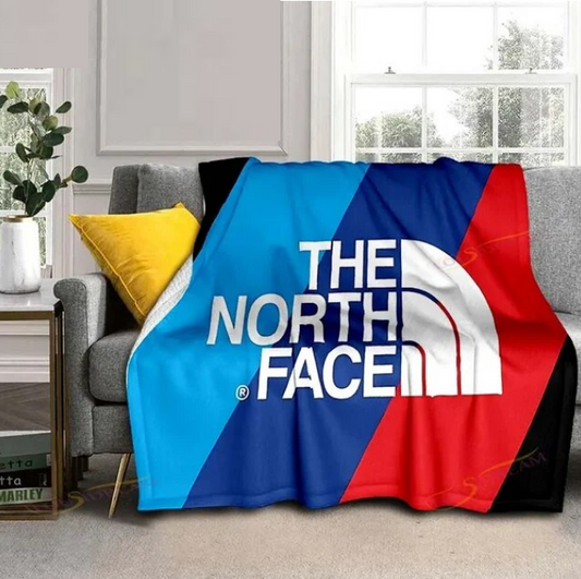 The North Face Logo Printed Bedspread Bed Plaid Sofa Blanket Creative - DUGO